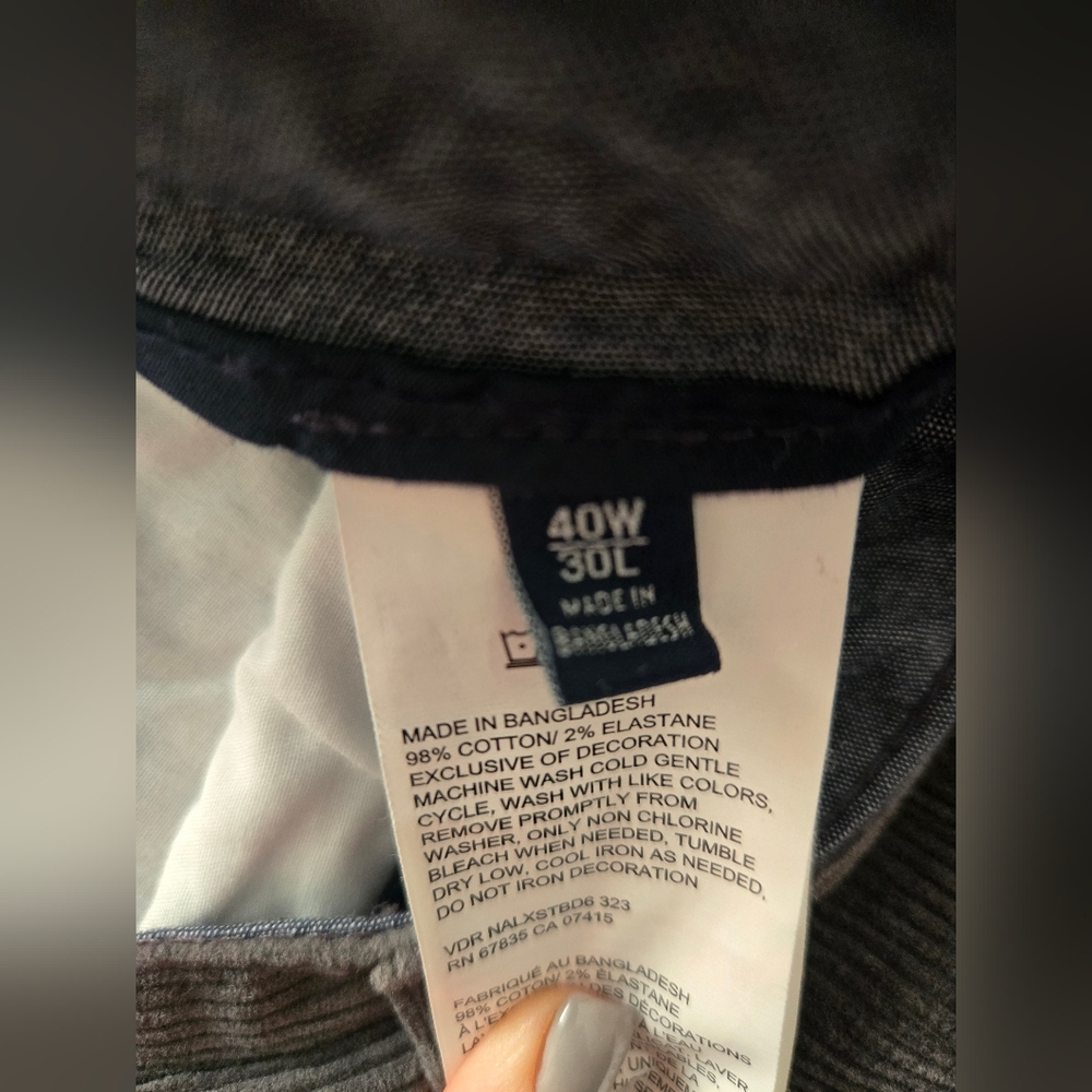 Nautica Men's Charcoal Corduroy Pants - Picture 4 of 4